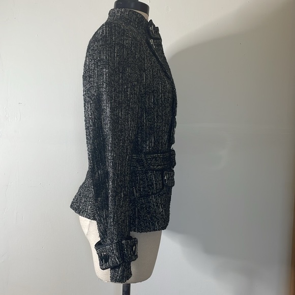 Anne Fontaine Tweed Zip Up Jacket Pockets Size 38 US 4 - Picture 6 of 13